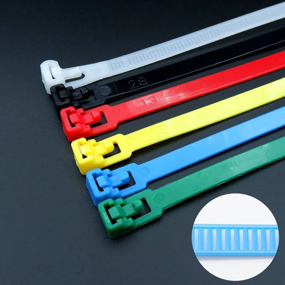 50PCS/Pack Reusable Plastic Nylon Cable Ties